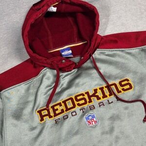 Reebok XL Hoodie Men Grey Washington NFL Football Pullover Vintage